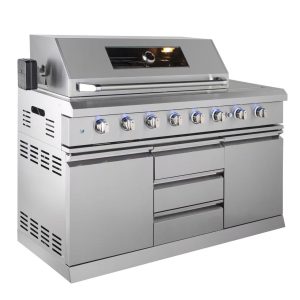 PRIMAVERA - Cuisine extérieure complète tout inox 8 brûleurs avec évier et cave à vin | Bellazio kitchen